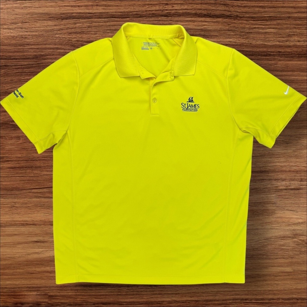 Nike Golf Polo Shirt Mens XL Dri-FIT Tour Performance Yellow St James Plantation